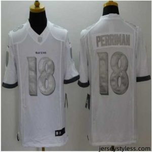Premium New Baltimore Ravens #18 Breshad Perriman White Men's Stitched NFL Limited Platinum Jersey