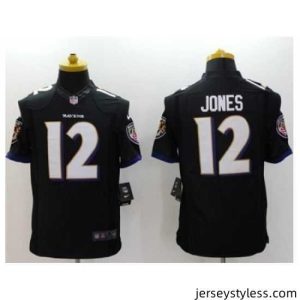 Premium Nike Baltimore Ravens 12 Jacoby Jones Black Limited Alternate NFL Jersey