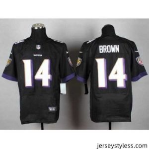 Stylish Nike Baltimore Ravens 14 Marlon Brown Black Elite NFL Jersey