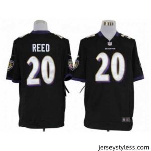 Premium Nike Baltimore Ravens 20 Ed Reed Black Game NFL Jersey