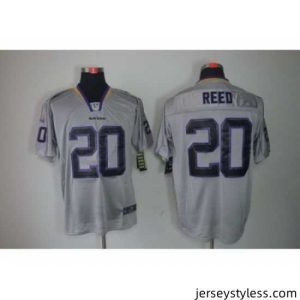 Gorgeous Nike Baltimore Ravens 20 Ed Reed Black Grey Elite Lights Out NFL Jersey