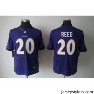Gorgeous Nike Baltimore Ravens 20 Ed Reed Purple Limited NFL Jersey