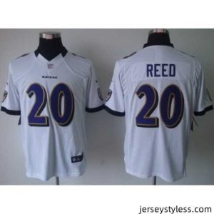 Fantastic Nike Baltimore Ravens 20 Ed Reed White Limited NFL Jersey