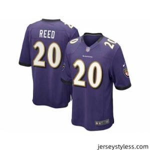 Premium Nike Baltimore Ravens 20 Ed Reed purple Game NFL Jersey