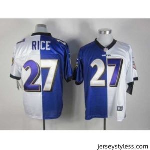 Premium Nike Baltimore Ravens 27 Ray Rice Purple-White Elite Split NFL Jersey
