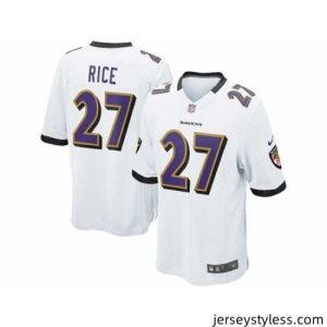 Fantastic Nike Baltimore Ravens 27 Ray Rice White Game NFL Jersey