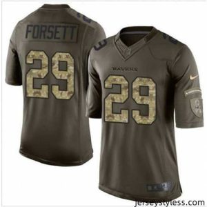 Stunning Nike Baltimore Ravens #29 Justin Forsett Green 27s Stitched NFL Limited Salute to Service Jersey