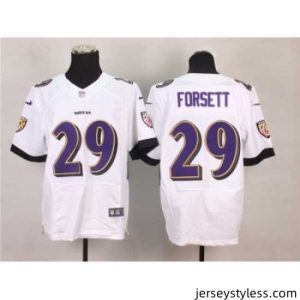 Stunning Nike Baltimore Ravens 29 forsett white Elite NFL Jersey