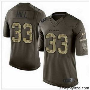 Premium Nike Baltimore Ravens #33 Will Hill Green Mens Stitched NFL Limited Salute to Service Jersey