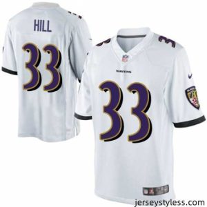 Amazing Nike Baltimore Ravens #33 Will Hill White Mens Stitched NFL New Elite Jersey