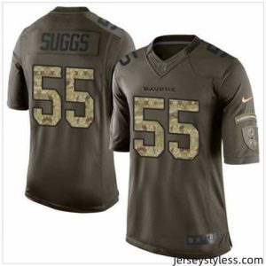 Gorgeous Nike Baltimore Ravens #55 Terrell Suggs GreenI 27s Stitched NFL Limited Salute to Service Jersey