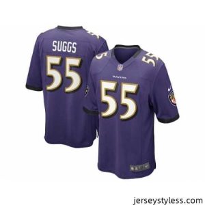Premium Nike Baltimore Ravens 55 Terrell Suggs purple Game NFL Jersey