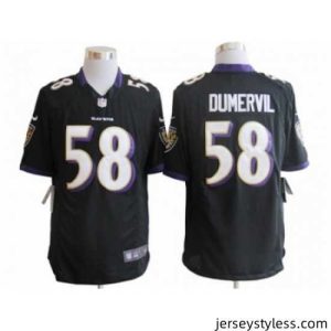 Gorgeous Nike Baltimore Ravens 58 Elvis Dumervil Black Game NFL Jersey