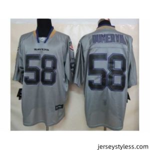 Premium Nike Baltimore Ravens 58 Elvis Dumervil grey Elite lights out NFL Jersey