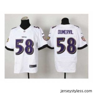 Impressive Nike Baltimore Ravens 58 Elvis Dumervil white Elite NFL Jersey