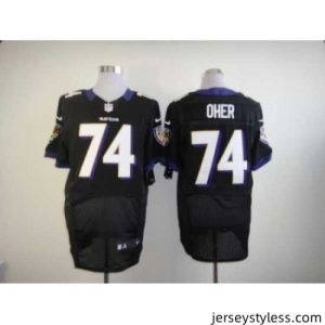 Premium Nike Baltimore Ravens 74 Michael Oher black Elite NFL Jersey