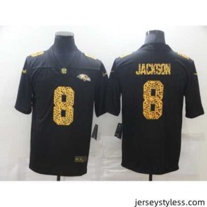 Stunning Nike Baltimore Ravens 8 Lamar Jackson Black Leopard Vapor Untouchable Limited Jersey