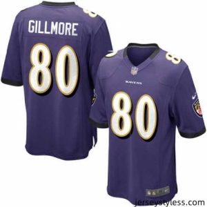Premium Nike Baltimore Ravens #80 Crockett Gillmore Purple Team Color Mens Stitched NFL New Elite Jersey