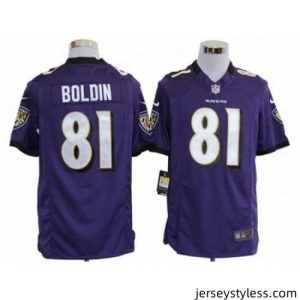 Gorgeous Nike Baltimore Ravens 81 Anquan Boldin Purple Game NFL Jersey