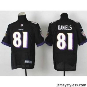 Stylish Nike Baltimore Ravens 81 Owen Daniels Black Elite NFL Jersey