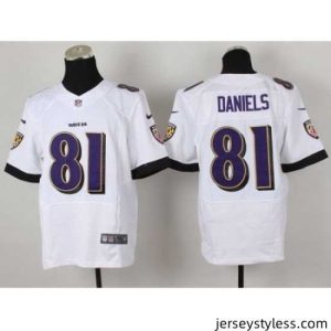 Stylish Nike Baltimore Ravens 81 Owen Daniels White Elite NFL Jersey