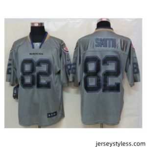 Premium Nike Baltimore Ravens 82 Torrey Smith Grey Elite Lights out NFL Jersey