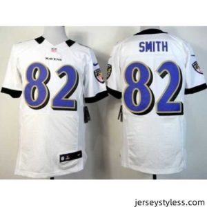 Stylish Nike Baltimore Ravens 82 Torrey Smith White Elite NFL Jersey
