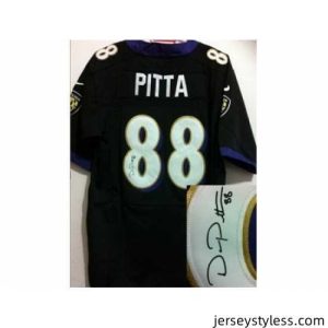 Amazing Nike Baltimore Ravens 88 Dennis Pitta Black Elite Signed NFL Jersey