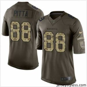 Premium Nike Baltimore Ravens #88 Dennis Pitta GreenI 27s Stitched NFL Limited Salute to Service Jersey