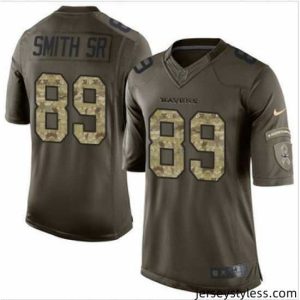 Premium Nike Baltimore Ravens #89 Steve Smith Sr Green 27s Stitched NFL Limited Salute to Service Jersey