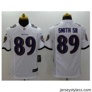 Premium Nike Baltimore Ravens 89 Steve Smith Sr White Limited NFL Jersey