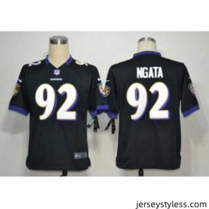 Premium Nike Baltimore Ravens 92 Haloti Ngata Black Game NFL Jersey