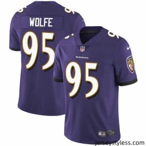 Impressive Nike Baltimore Ravens 95 Derek Wolfe Purple Team Color Stitched NFL Vapor Untouchable Limited Jersey