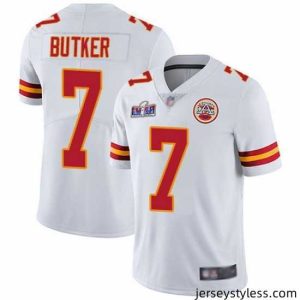 Unique Nike Chiefs 7 Harrison Butker White Bound Stitched NFL Vapor Untouchable Limited 2024 Super Bowl LVIII Jersey