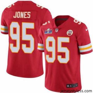 Gorgeous Nike Chiefs 95 Chris Jones Red Team Color Bound Stitched NFL Vapor Untouchable Limited 2024 Super Bowl LVIII Jersey