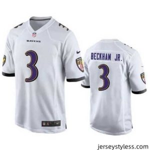 Premium Nike Men's Baltimore Ravens #3 Beckham Jr White NFL Vapor Limited Jerseys