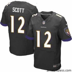Amazing Nike Ravens #12 Jaleel Scott Black Alternate Mens Stitched NFL New Elite Jersey