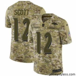 Unique Nike Ravens #12 Jaleel Scott Camo Mens Stitched NFL Limited 2018 Salute To Service Jersey