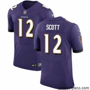Impressive Nike Ravens #12 Jaleel Scott Purple Team Color Mens Stitched NFL Vapor Untouchable Elite Jersey