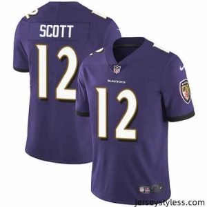 Fantastic Nike Ravens 12 Jaleel Scott Purple Vapor Untouchable Limited Jersey
