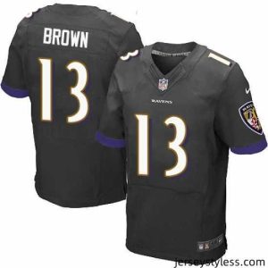 Stylish Nike Ravens #13 John Brown Black Alternate Mens Stitched NFL New Elite Jersey