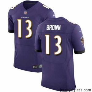 Stunning Nike Ravens #13 John Brown Purple Team Color Mens Stitched NFL Vapor Untouchable Elite Jersey