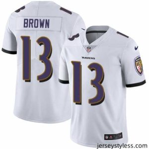 Fantastic Nike Ravens #13 John Brown White Stitched NFL Vapor Untouchable Limited Jersey