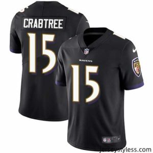 Premium Nike Ravens #15 Michael Crabtree Black Alternate Mens Stitched NFL Vapor Untouchable Limited Jersey