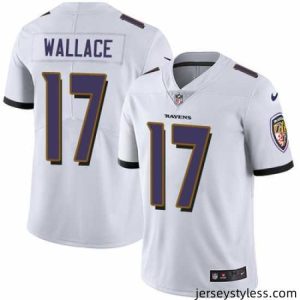 Impressive Nike Ravens #17 Mike Wallace White Mens Stitched NFL Vapor Untouchable Limited Jersey