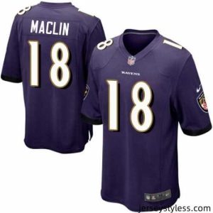 Impressive Nike Ravens #18 Jeremy Maclin Purple Mens Stitched NFL Limited Jersey