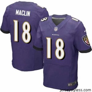Gorgeous Nike Ravens #18 Jeremy Maclin Purple Team Color Mens Stitched NFL New Elite Jersey