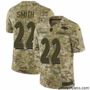 Impressive Nike Ravens #22 Jimmy Smith Camo Mens Stitched NFL Limited 2018 Salute To Service Jersey