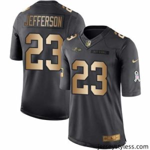 Unique Nike Ravens #23 Tony Jefferson Black Mens Stitched NFL Limited Gold Salute To Service Jersey