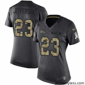 Impressive Nike Ravens #23 Tony Jefferson Black Womens Stitched NFL Limited 2016 Salute to Service Jersey